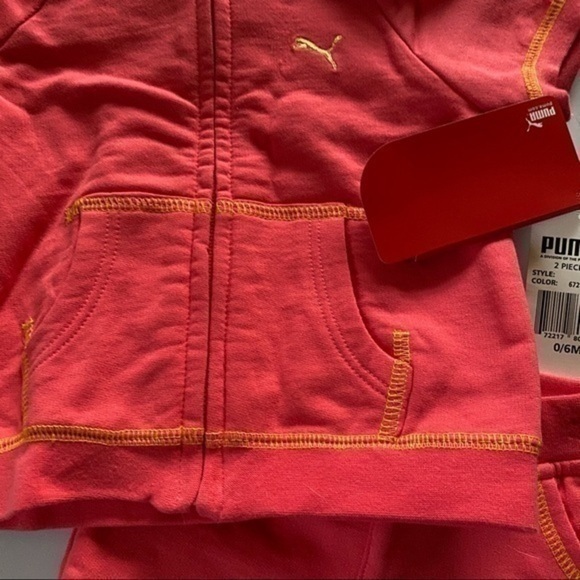 Puma 2 pc Track Suit Calypso Pink 0-6 mon NWT - Picture 3 of 5